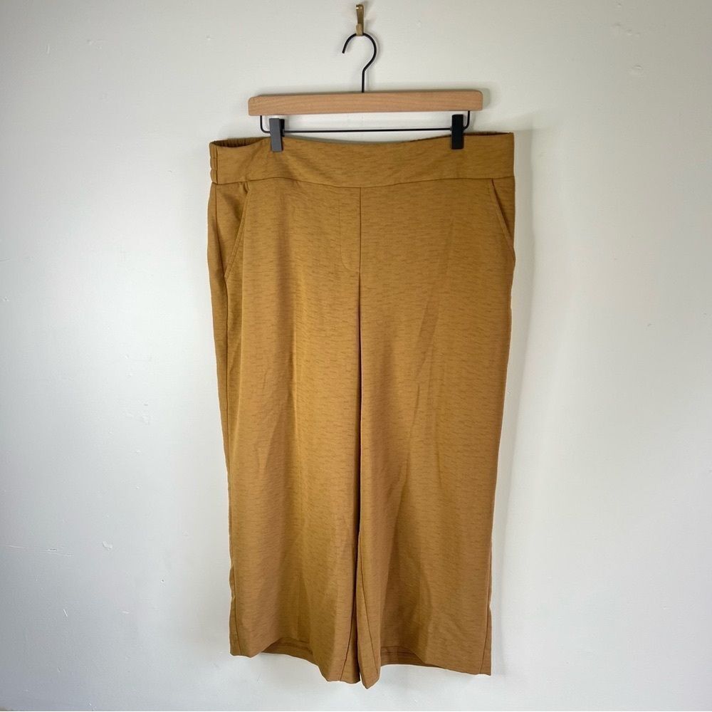 Nine West Camel Tan Brown Wide-Leg Crop Pants size XL